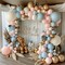 Gender Reveal Balloon Arch Kit, Dusty Pink and Blue Balloons Chrome Gold Sand White Balloons for Gender Reveal Boho Bachelorette Birthday Baby Shower Bridal Bear Theme Decorations
